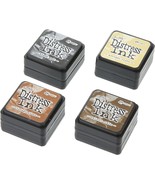Ranger THoltz Ink Set 3 Tim Holtz Distress InkSet Mini (Four 1x1 inch Pa... - $23.77