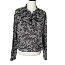 Spyder Active Women Camo Print Top Black Long Sleeve 1/2 Zip Thumb Holes... - £14.20 GBP