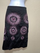 NIZA embroidered Pencil Skirt Cotton BLACK sz 42 new - £140.67 GBP