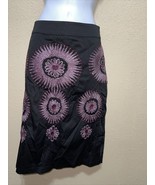 NIZA embroidered Pencil Skirt Cotton BLACK sz 42 new - $1,600.37 MXN