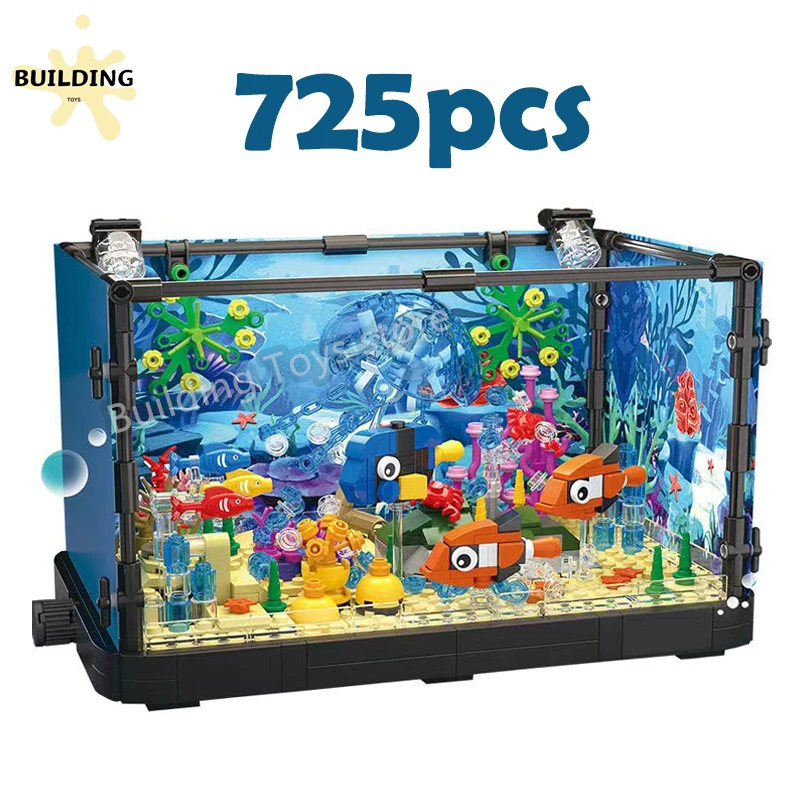 Jellyfish Turtle Eco Marine Fish Tank Bricks Montessori Toys for Kids 3+ years - £49.42 GBP