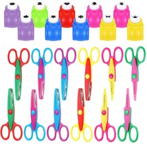 22 Pcs Craft Hole Punch And Creative Scissors Set, Including 12 Craft Pa... - £24.35 GBP