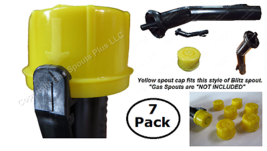 7-Pk Blitz Gas Diesel Kerosene Repl &quot;Yellow Spout Cap&quot; Common Lost Part See Pics - £7.20 GBP