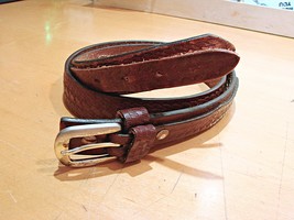 Cabelas Ranger Belt Men Brown Leather Size 36 Western Cowboy Basket Weave Design - £22.08 GBP