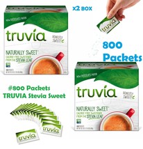 X2 BOX Truvia Calorie Free Naturally Sweetener Stevia Leaf 400 Packets - £31.69 GBP