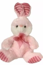 Megatoys Just For You Bunny Rabbit 15&quot; Plush Pink Sitting Stuffed Soft Toy B72 - £10.99 GBP