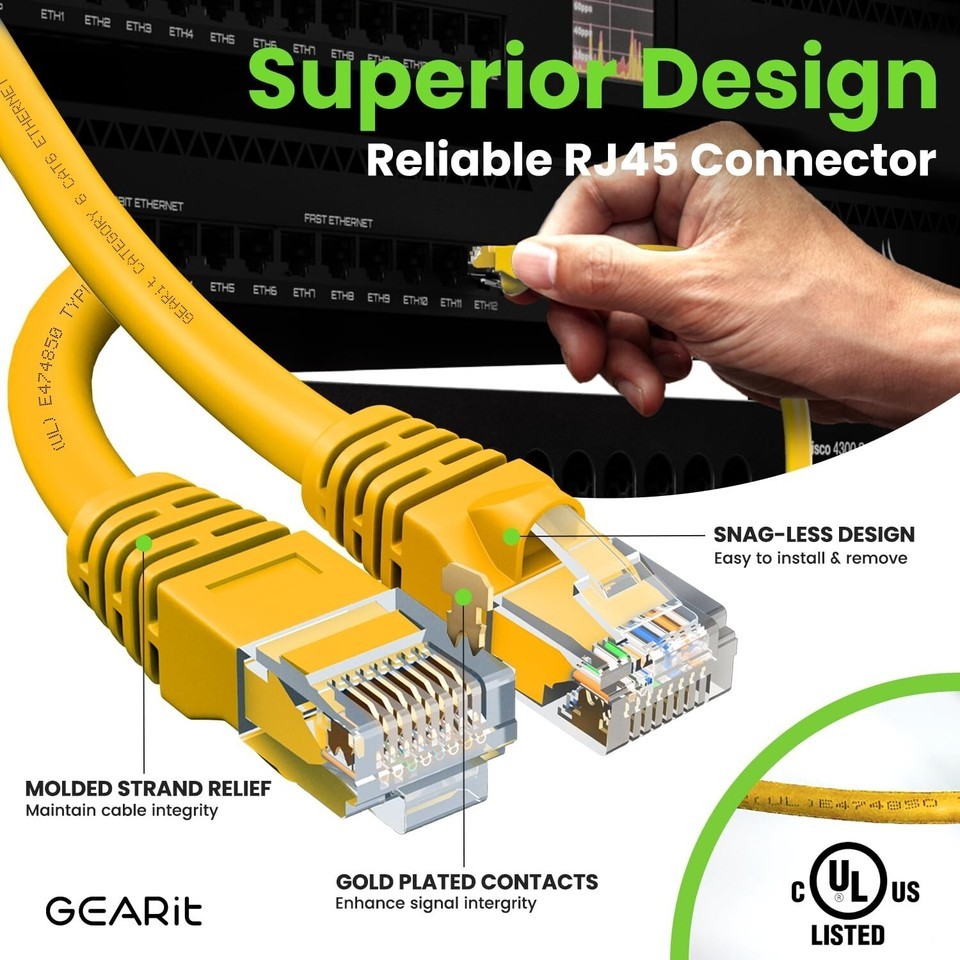 5 Feet Cat 6 Ethernet Patch Cables - 20-Pack, Snagless RJ45 for Fast Internet Item image 6