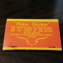 Vintage Unused Pickin&#39; Chicken Promotional Matchbook  40 Matches Lion Match Co - £17.54 GBP