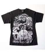 DGATees Mayan Azteca Jaguar Warrior Cat Animal Short Sleeve T-Shirt Medi... - $22.44