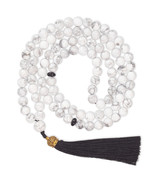 Tasbih Natural White Howlite 8mm Bead Stone - 99 Prayer Beads with Black... - $28.73 CAD