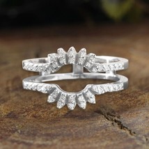 2/7 Karat Moissanit Vintage Verstärker Wickel Schutz Ring 14K Vergoldet Silber - £124.86 GBP