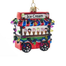 Kurt S. Adler Noble Gems 3.5&quot; Glass Ice Cream Cart Christmas Ornament - £14.85 GBP
