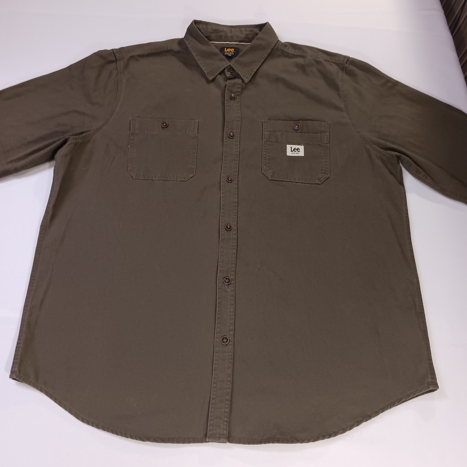 Lee Regular Fit RN#64866 Men's Green Cotton Long Sleeve Button Up Shirt Size 2XL Item image 11