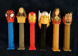 PEZ: MARVEL/JUSTICE LEAGUE SUPERHERO LOT (6) ~ SEE PICS/DESCRIPTION FOR ... - €3,44 EUR