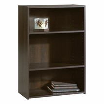 Brown Finish 3 Shelf Bookcase Wooden Bookshelf Adjustable Shelves Storag... - $165.99