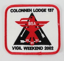 Vintage 2002 Colonneh 137 Vigil Weekend Raven Red WWW OA Boy Scout Camp Patch - $11.69