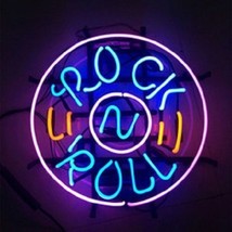 New Rock And Roll Music Guitar Neon Sign 24&quot;x24&quot; Ship - £197.13 GBP