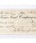 1912 Kineo Trust Company Bank Check E.A. Sampson Dover Maine Signed 956 ... - $370.74 MXN 1912 Kineo Trust Company Bank Check E.A. Sampson Dover Maine Signed 956 ... - $370.74 MXN