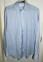 Men&#39;s BURBERRYS OF LONDON 80&#39;s 100% Cotton Imported Fabric Blue Shirt Large 16.5 - £16.81 GBP