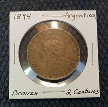 1894 Argentina 2 Centavos Bronze Coin   (E) - £12.04 GBP