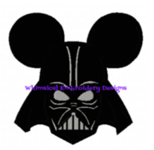 Mickey Mouse Darth Vader Star Wars Machine Embroidery Applique Design - $4.00