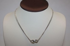 Retired Tiffany &amp; Co Figure Eight Double Chain Necklace Sterling Silver 16&quot; Lg - £179.37 GBP