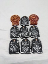 Lot of (7) Navia Dratp Black And Red Gulled Board Game Pieces - £15.52 GBP