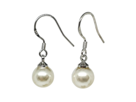 Pendientes de perlas elegante celebridad 8 mm gancho gota gota 925 plata... - £4.35 GBP