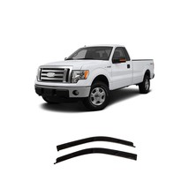 Rain Guards for Ford F150 Regular Cab 2009-2014 (2PCs) Smoke Tinted Tape-On Styl - £80.03 GBP