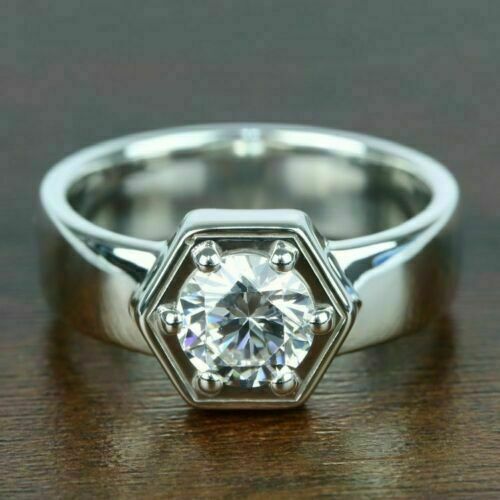 1.50Ct Round Cut White Diamond Solid 925 Sterling Silver Engagement Ring for Man
