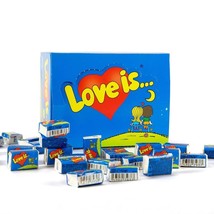 LOVE IS Strawberry and Banana Flavored Bubble Gum 1 BOX 4,5g 100pcs, Sweet Gift - £19.84 GBP