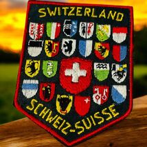 Vintage Switzerland Schweiz Suisse Swiss Cantons Jacket Patch Badge 1960... - $19.87