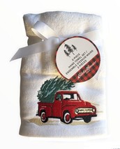 Eddie Bauer Red Farm Truck Christmas Tree Hand Towels Bathroom Set of 2 Holiday - £31.23 GBP