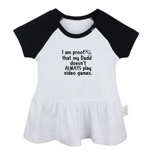 My Dadd Doesn&#39;t Always Play Video Games Funny Dresses Infant Baby Princess Dress - £10.24 GBP