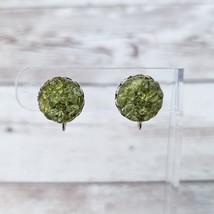 Vintage Clip On Earrings Small and Dainty Green - £11.05 GBP