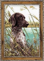 RIOLIS Hunting Dog Counted Cross Stitch Kit 7&quot; X 10.75&#39;  14  Count Fabri... - $29.95