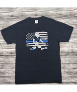 DARE T Shirt Men Medium Blue Drug Abuse Resistance Education Lion USA Fl... - $16.79