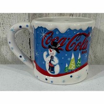 Coca Cola 2003 Snowman Embossed Coffee Cup Large Mug - £7.52 GBP