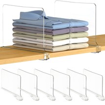 6 Pack Acrylic Shelf Dividers For Closet Organization - Closets Shelf An... - £28.78 GBP