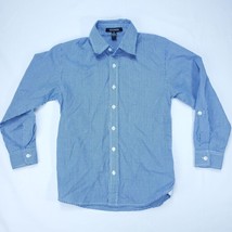 George Boys Dress Button Shirt Size 10 Plaid Blue Long Sleeve - $6.94