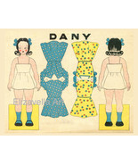 INSTANT DOWNLOAD little brunette girl Vintage paper doll Digital Printab... - £1.97 GBP