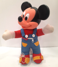 Vintage Mattel Mickey Mouse Learn To Dress Soft Body Hard Head Doll 15 in. - £7.47 GBP