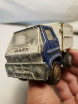 Marx Dump Truck dumptruck 3&quot; blue white 1970 vintage metal - £18.25 GBP