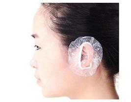 100pcs Disposable Waterproof Transparent Ear Cover Plastic Ear Protector Earmuff - £11.95 GBP