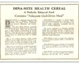 Vtg Dina-Mite Health Cereal Advertising Recipe Booklet Flyer Los Angeles... - $19.75