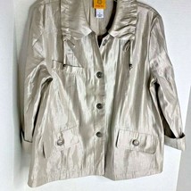 Ruby Rd Womens Sz 6 Beige Metallic Jacket Blazer  - £13.23 GBP