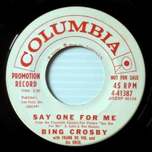 Bing Crosby - Say One For Me / I Couldn&#39;t Care Less [7&quot; 45 rpm Promo] - £4.27 GBP