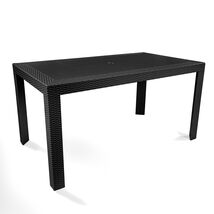 LeisureMod Mace Modern Weave Design Outdoor Patio Rectangle Dining Table (Black) - $426.30 - $440.02
