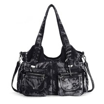 Fashion Women Bag Vintage Casual Denim Handbag Lady Large Capacity Jeans Tote We - £72.05 GBP