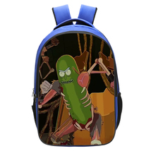 WM Rick And Morty Backpack Daypack Schoolbag Bookbag Blue Type Pickle - £18.86 GBP